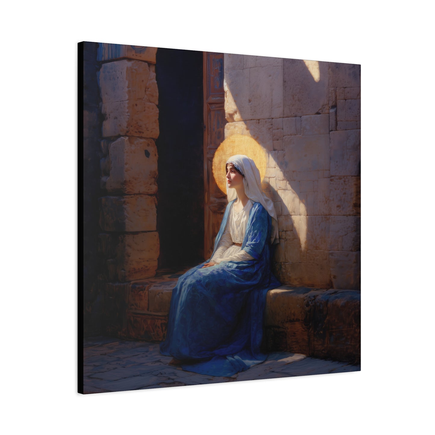 The Quiet Fiat That Split the Darkness, Mary's Yes - Gallery Wrapped Canvas - Print - Religious Art for your Home - Catholic Art