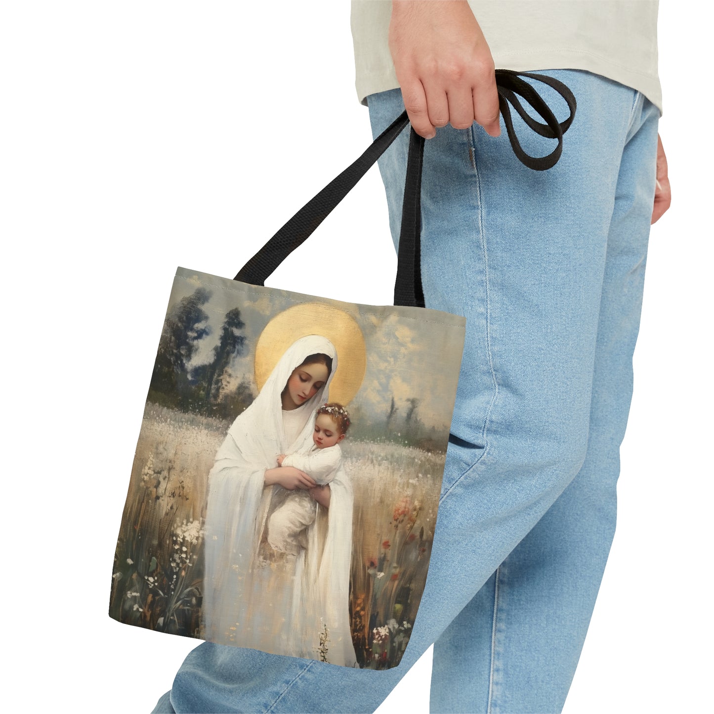 Our Lady of the Prairie - Tote Bag - Large Medium Small Faith Art Bag - Bible Study Faith Purse - Double Sided