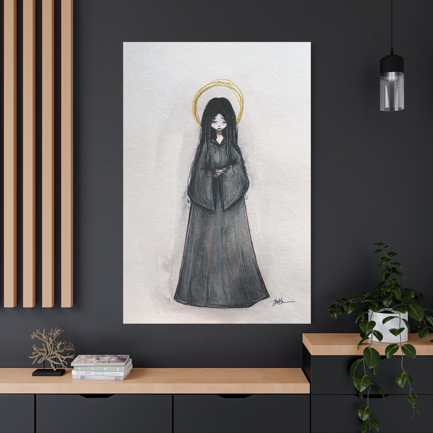 Blessed Mary Magdalen Kiota Hand-Drawn Catholic Canvas Print | Martyrs of Japan Sacred Art | Sanctified Solocosmo Religious Artwork