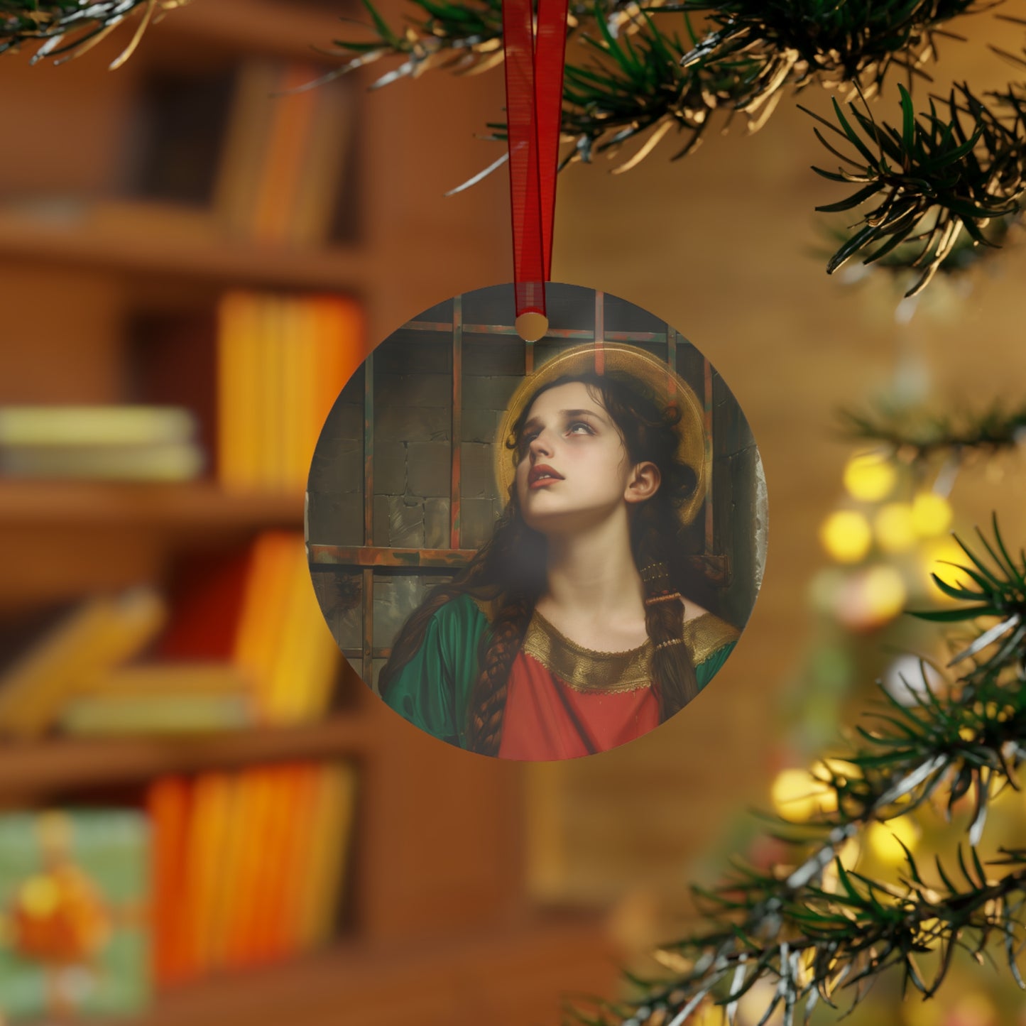 Saint Juliana of Nicomedia Metal Ornament - Religious Holiday Christmas Ornament and Keepsake - Double sided