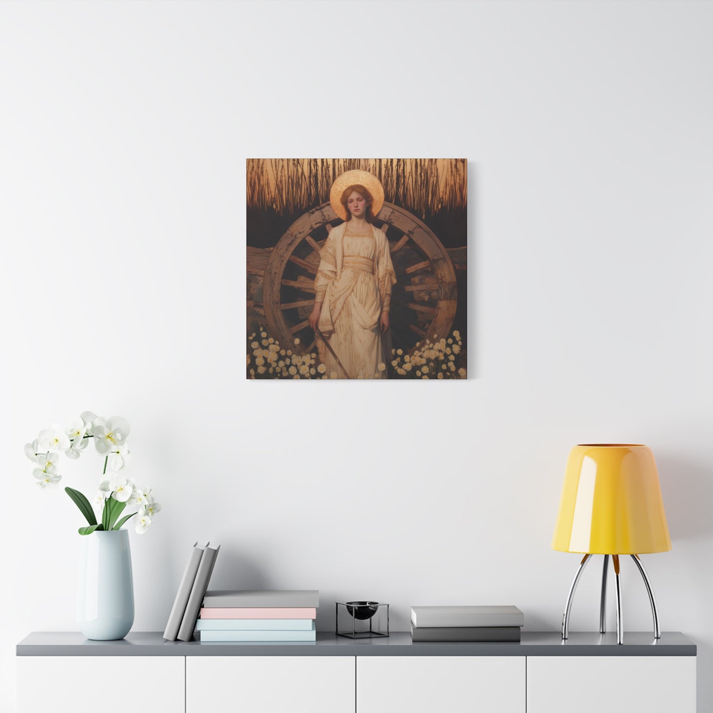 Saint Catherine of Alexandria -  Museum Wrapped Canvas - Sanctified Souls Print - Religious Art for your Home - Catholic Patron Saint Art