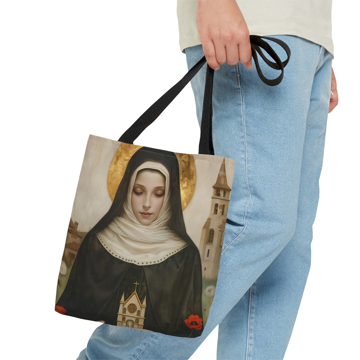 Saint Erentrude Tote Bag - Large Medium Small Faith Art Bag - Catholic Faith Purse - Religious Carry All Reusable Tote Bag