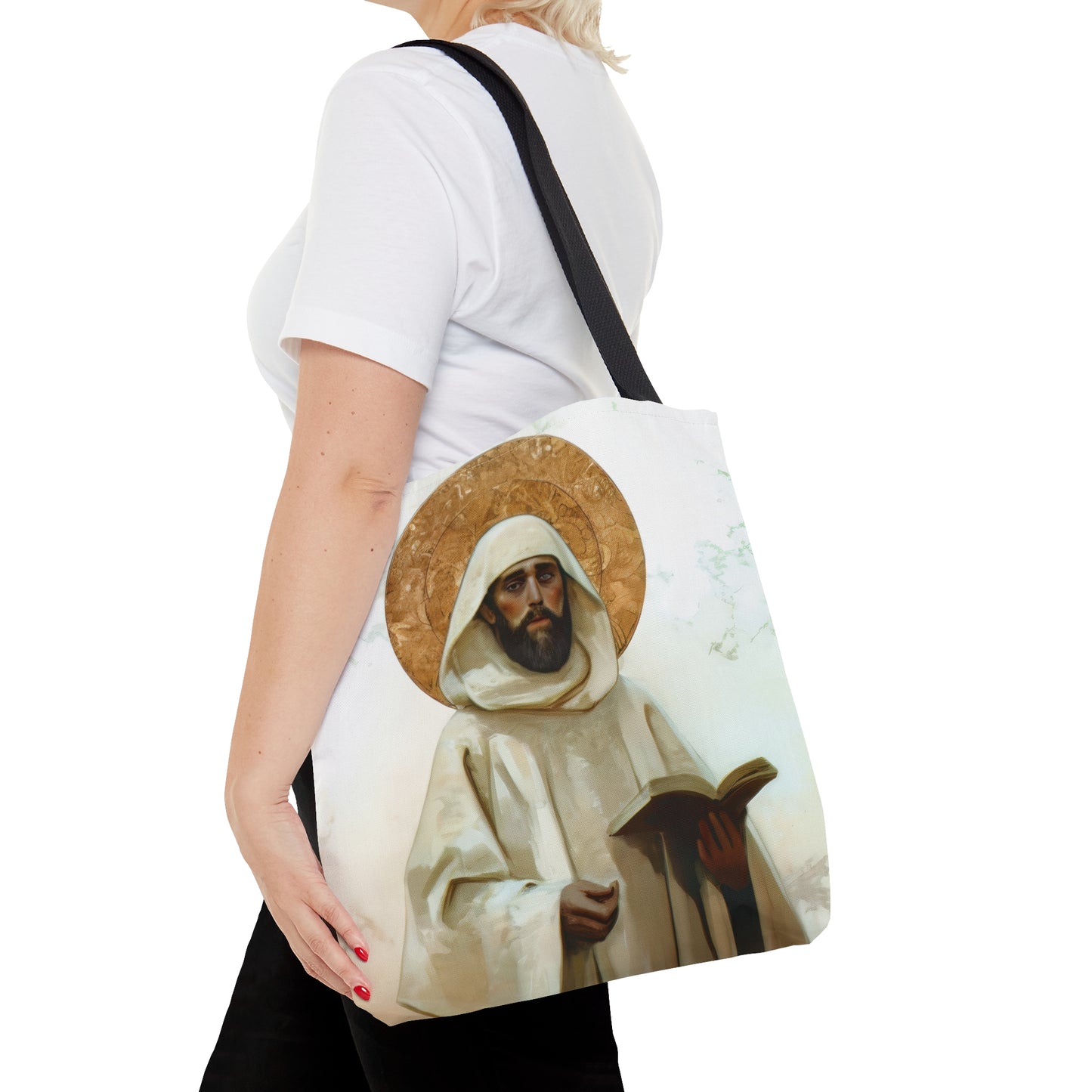 Saint William of Vercelli Tote Bag - Large Medium Small Faith Art Bag - Catholic Faith Purse - Religious Carry All Reusable Tote Bag