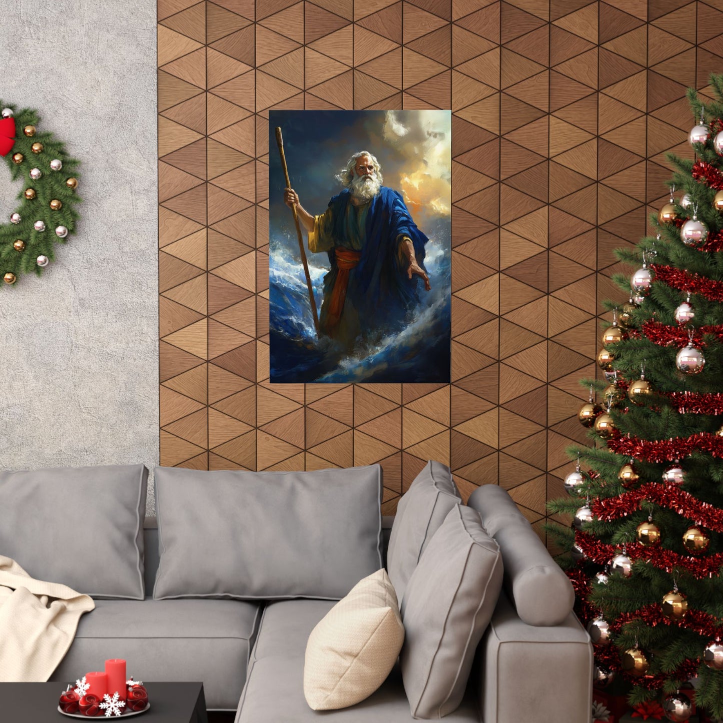 Moses Before the Trembling Sea - Sanctified Souls Print - Multiple Sizes - Premium Matte Vertical Posters