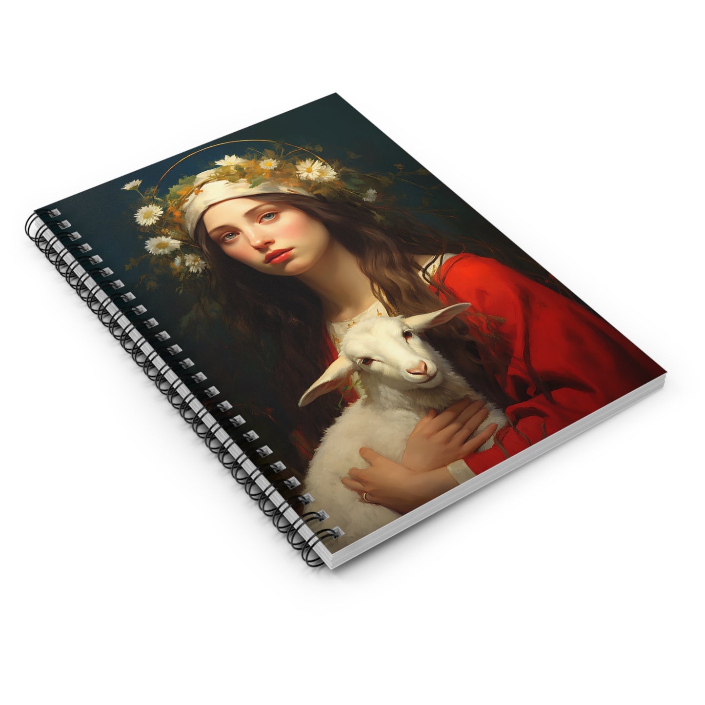 Saint Agnes Journal - Sanctified Souls Art - Religious Based Notebook - Spiral Notebook - Ruled Line
