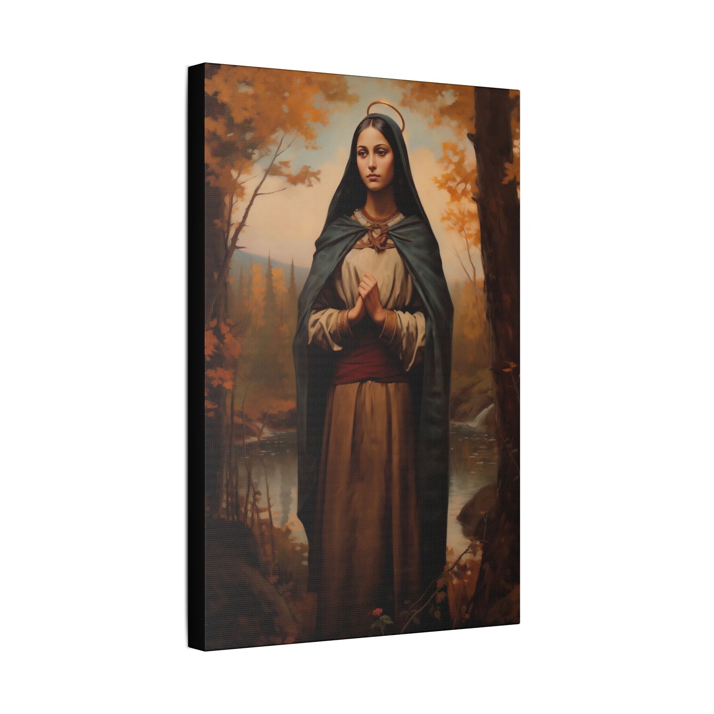 Saint Kateri Tekakwitha -  Museum Wrapped Canvas - Sanctified Souls Print - Religious Art for your Home