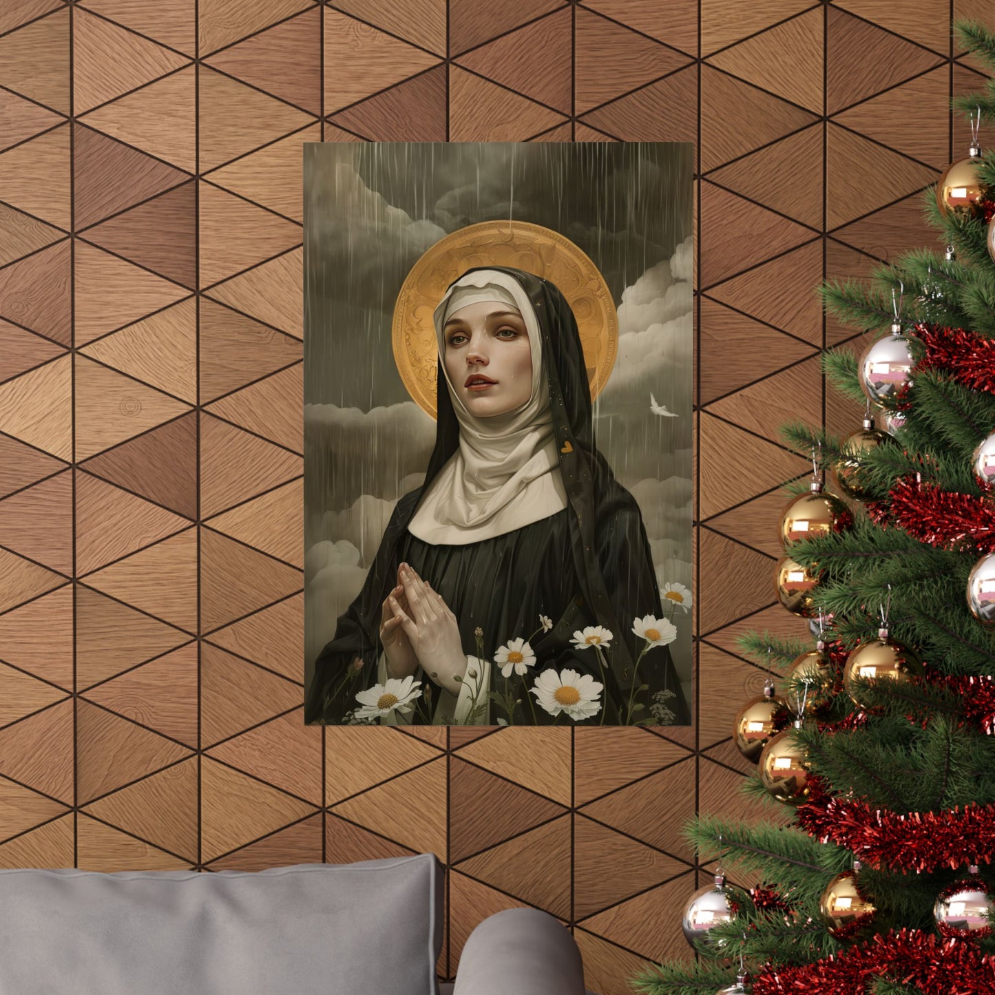 Saint Scholastica Print - Sanctified Souls Print - Multiple Sizes - Premium Matte Vertical Posters - Catholic Art for your home - Religious