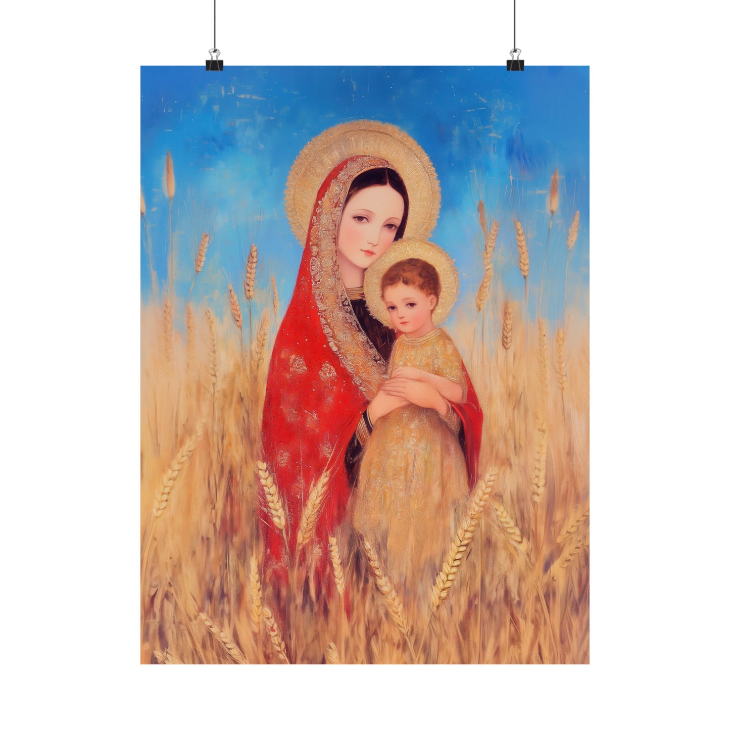 Our Lady of the Harvest - Sanctified Souls Print - Multiple Sizes - Premium Posters - Catholic Art - Christian Home