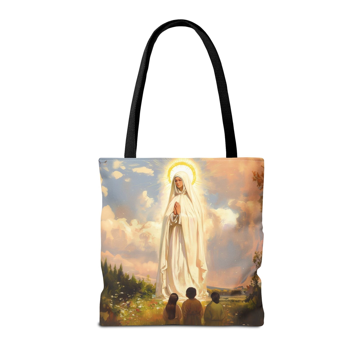 Our Lady of Fátima Tote Bag - Large Medium Small Faith Art Bag - Catholic Faith Purse - Religious Carry All Reusable Tote Bag