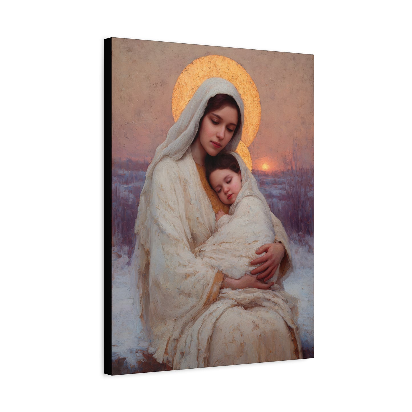 The Love That Stays - Mother Mary and the Christ Child - Gallery Wrapped Canvas - Print - Religious Art for your Home - Catholic Art Print