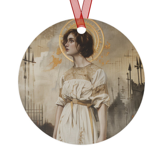 Saint Joan of Arc Ornament - Religious Holiday Christmas Ornament and Keepsake - Double sided Keepsake Religious Ornament