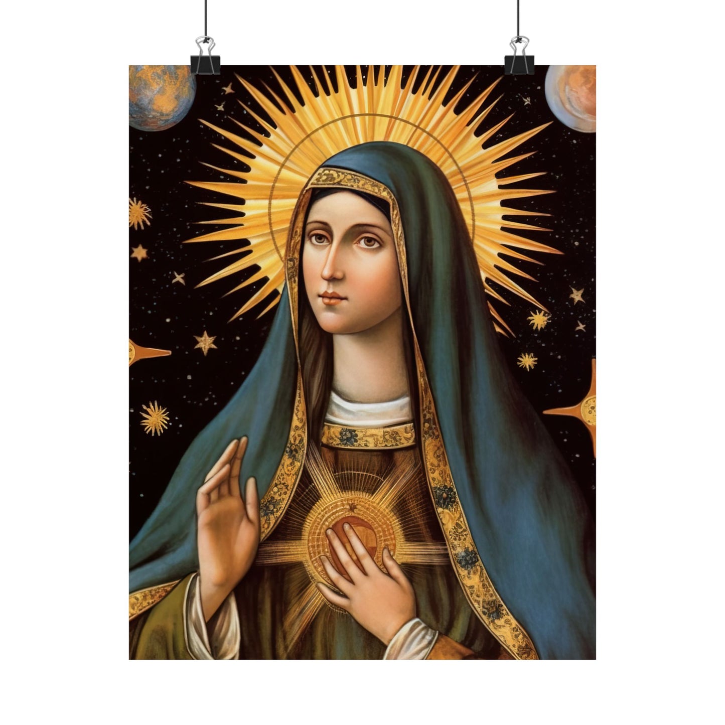 Saint Clare of Assisi - Sanctified Souls Print - Multiple Sizes - Premium Matte Vertical Posters