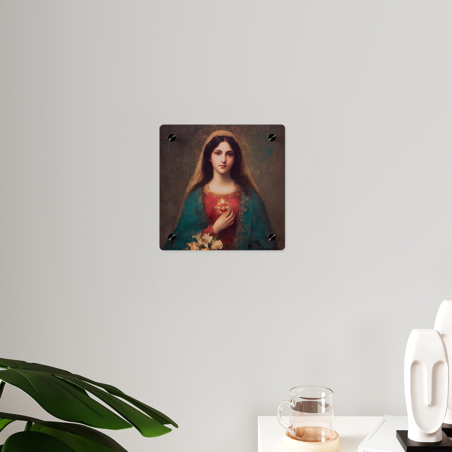 The Immaculate Heart of Mary - Mother Mary - Marian Art - Wall Art Panel - Ready to Hang Acrylic Print - Saint Art - Catholic Art