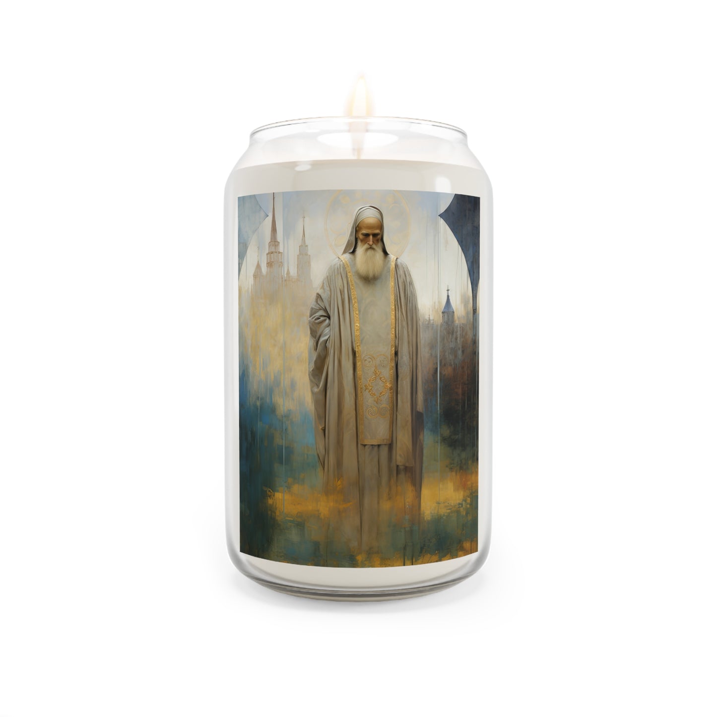 Saint Finbar of Cork - Scented Prayer Candle, 13.75oz - Tall Size - Religious Prayer Candle - Catholic Art