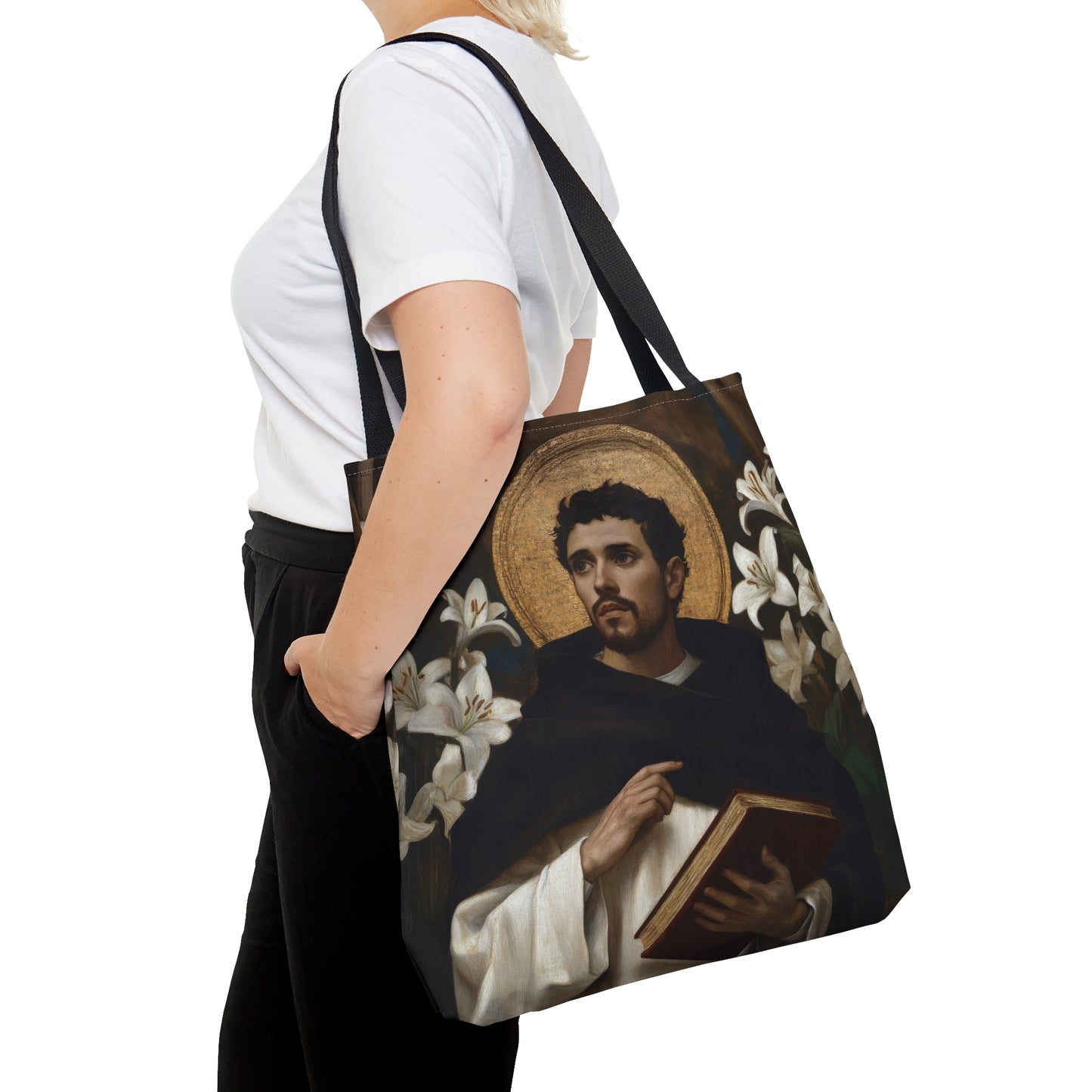 Saint Dominic - Tote Bag - Large Medium Small Faith Art Bag - Bible Study Faith Purse - Double Sided