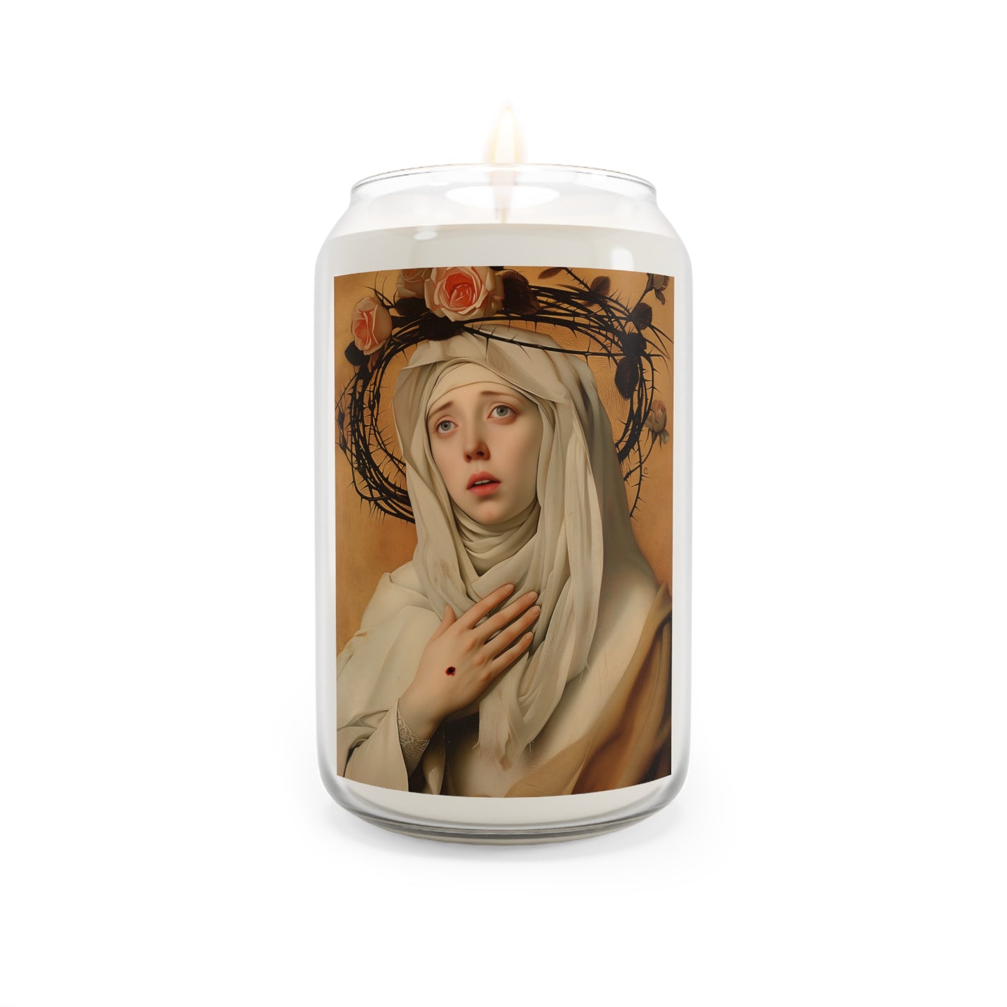 Saint Catherine de Ricci - Scented Prayer Candle, 13.75oz - Tall Size - Religious Prayer Candle - Catholic Art