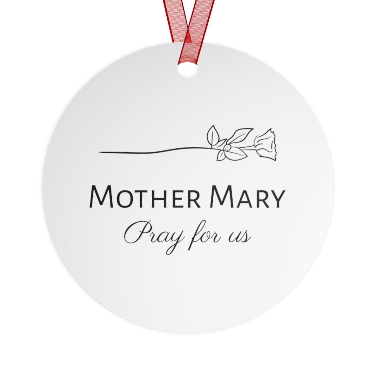 Holy Maternal Bond - Mary and the Christ Baby Metal Ornament - Religious Holiday Christmas Ornament