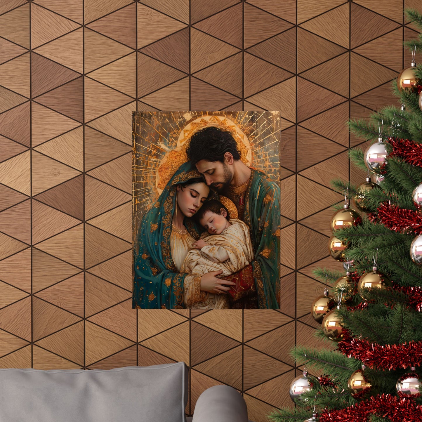 Divine Harmony - The Holy Family - Sanctified Souls Print - Multiple Sizes - Premium Matte Vertical Posters - Jesus, Mary, Joseph