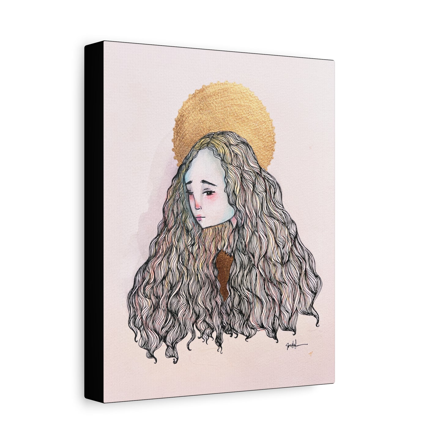 Saint Philomena Canvas Print - Hand-Drawn Catholic Art Print | Christian Sacred Wall Art | Sanctified Solocosmo Religious Artwork