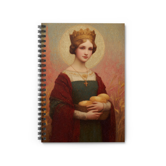 Saint Elizabeth of Hungary - Sanctified Souls Art - Religious Based Notebook - Spiral Notebook - Ruled Line - Prayer Journal - Devotional
