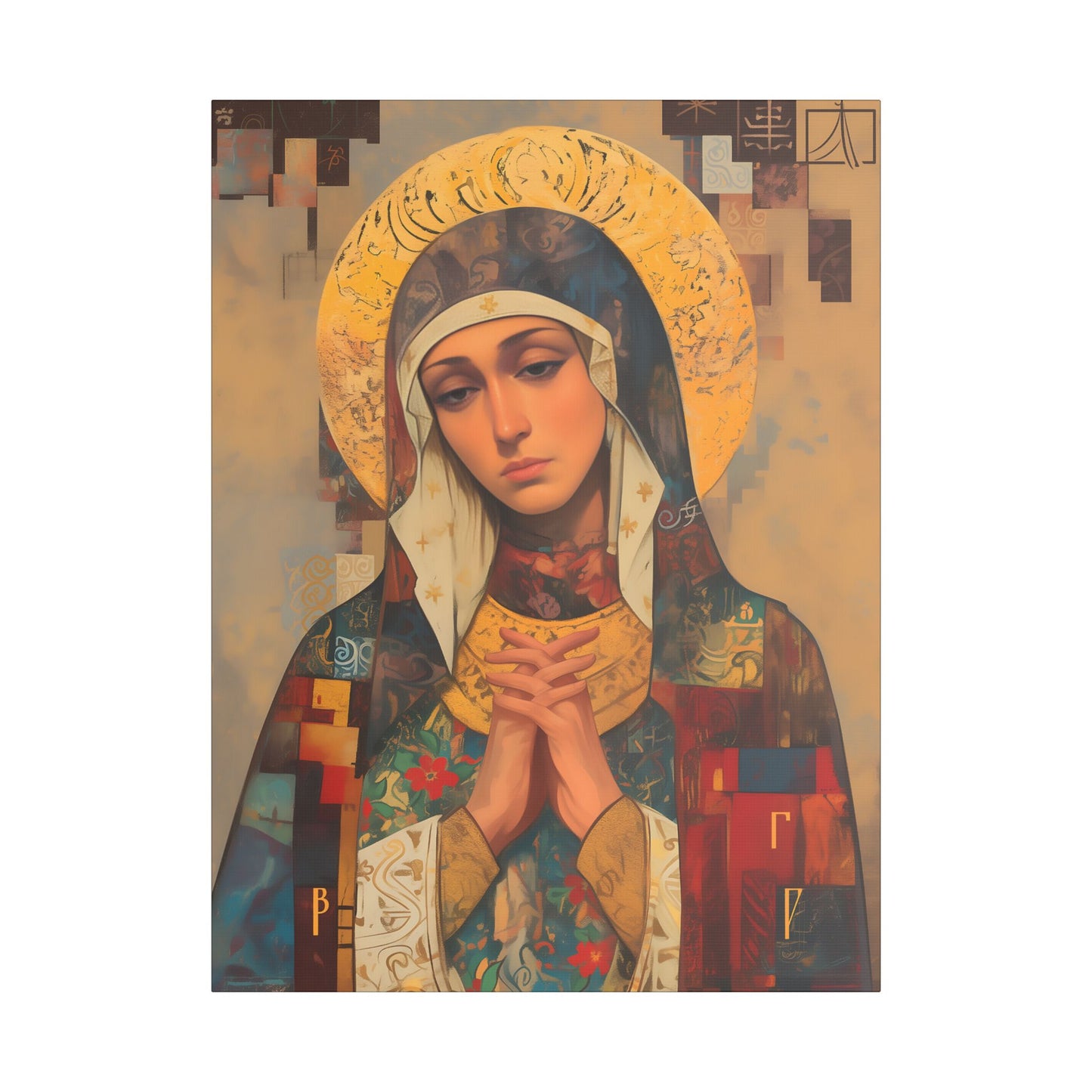 Virgin Mary - Holy Mother of Grace  - Museum Wrapped Canvas - Print - Religious Art for your Home - Catholic art print