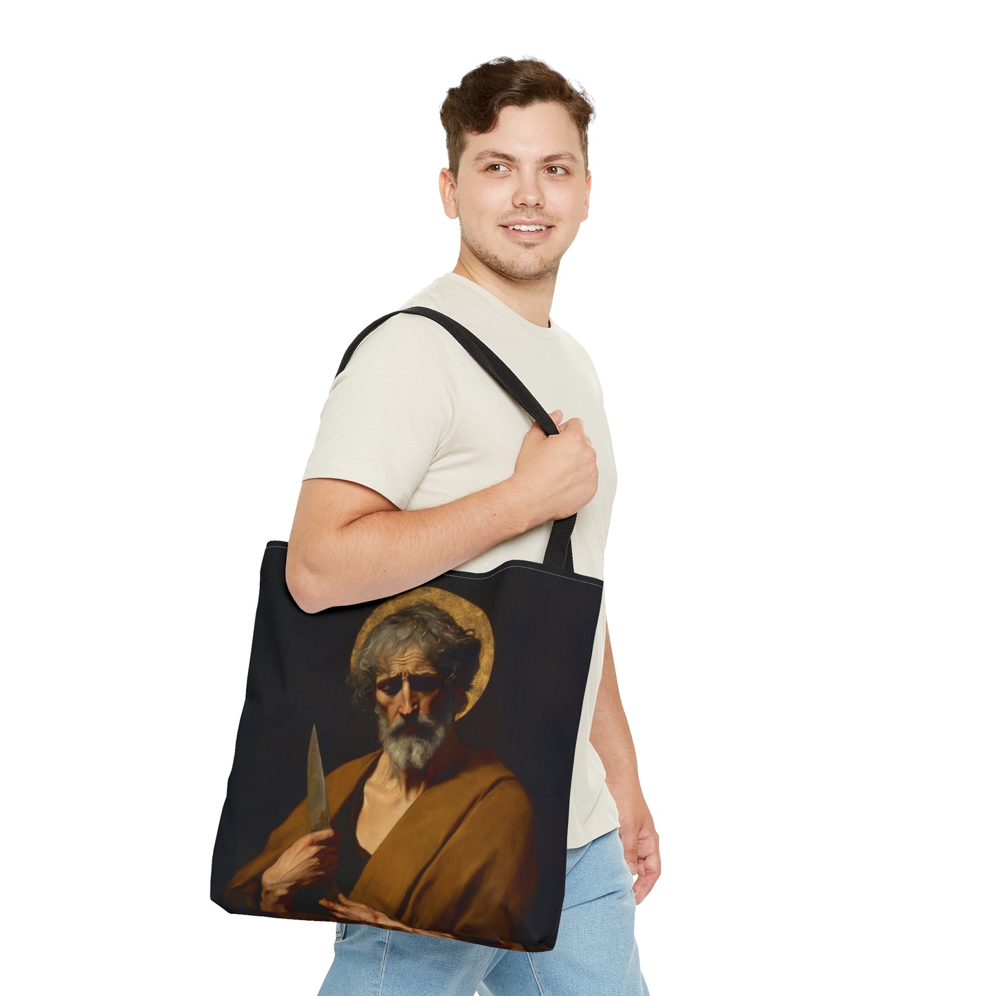 Saint Bartholomew the Apostle Tote Bag - Large Medium Small Faith Art Bag - Catholic Faith Purse - Religious - Prayer Bag - Devotional