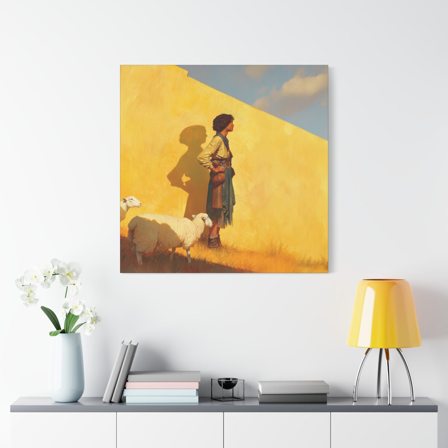 David son of Jesse - David the Shepherd Boy -  Museum Wrapped Canvas - Sanctified Souls Print - Religious Art for your Home