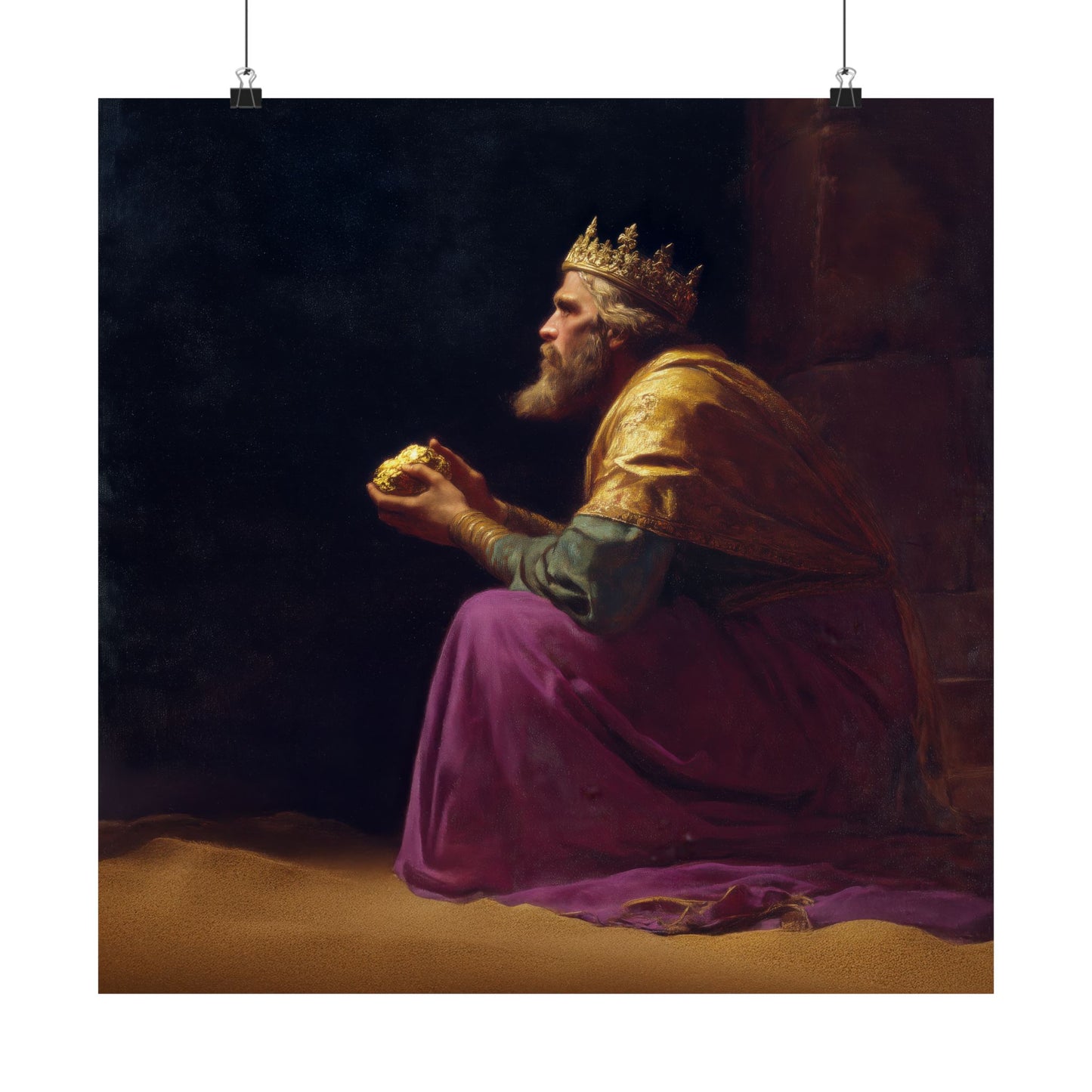 Melchior and the Gift Fit for a King - 3 Wise Men - Sanctified Souls Print - Multiple Sizes - Premium Matte Vertical Posters