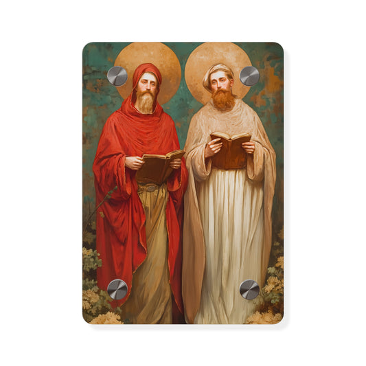 Saints Cosmas and Damian Wall Art Panel - Ready to Hang Acrylic Print - Catholic Saint Art - Patron Saint Print - Martyr Art