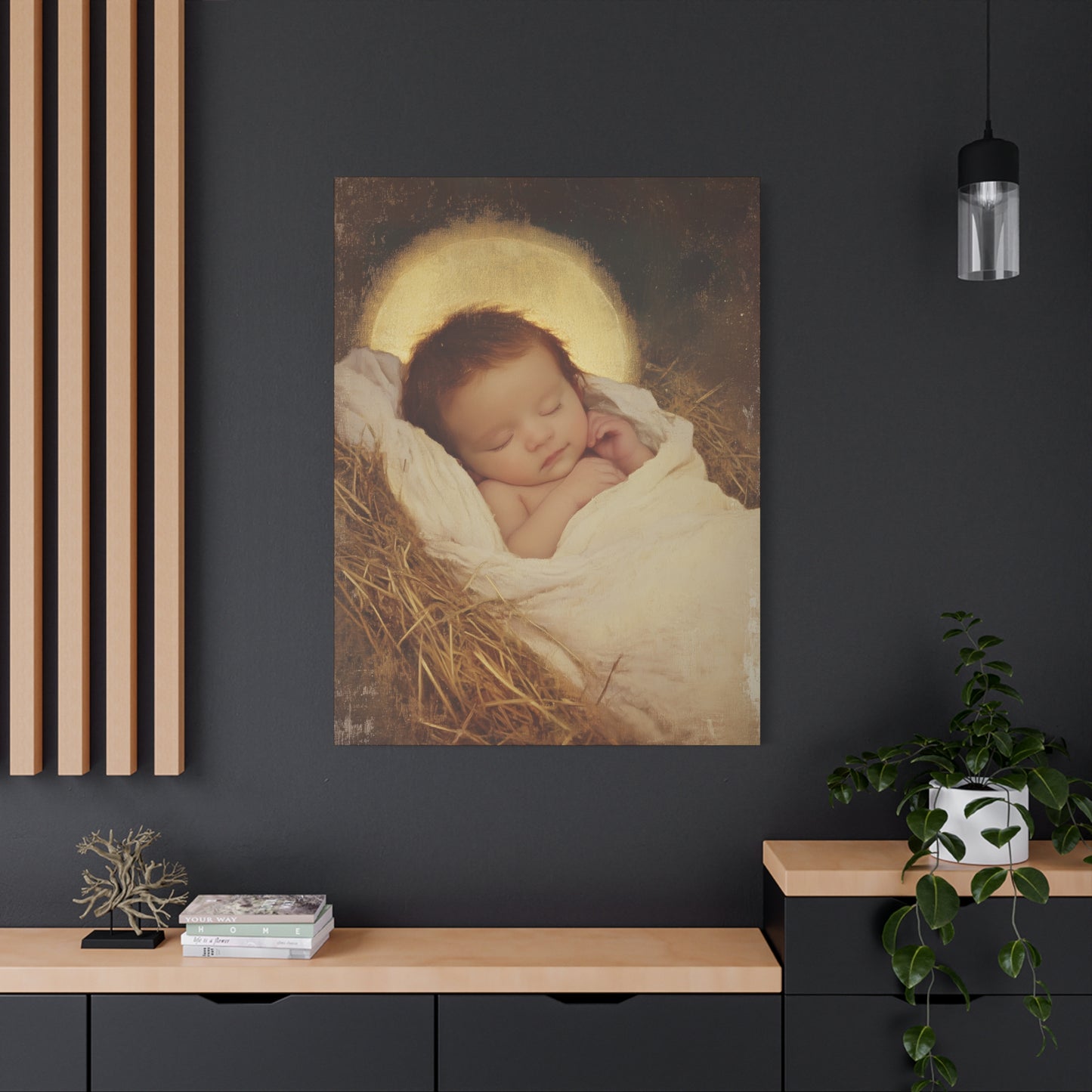 Jesus, the Newborn Light of the World - Gallery Wrapped Canvas - Print - Religious Art for your Home - Catholic Art Print