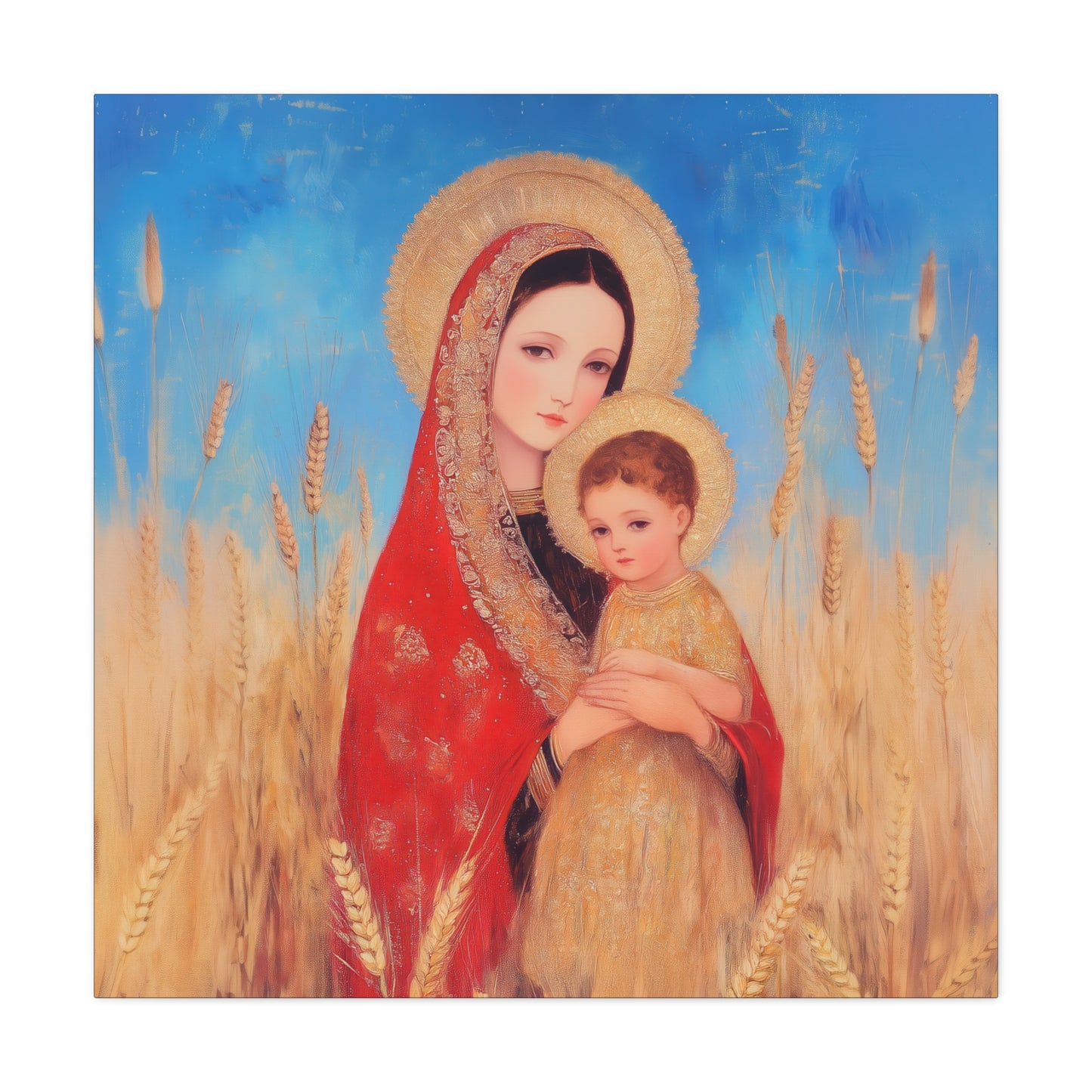 Our Lady of the Harvest  - Multiple Sizes - Catholic Home art - Museum Wrapped Canvas - Sanctified Souls Print