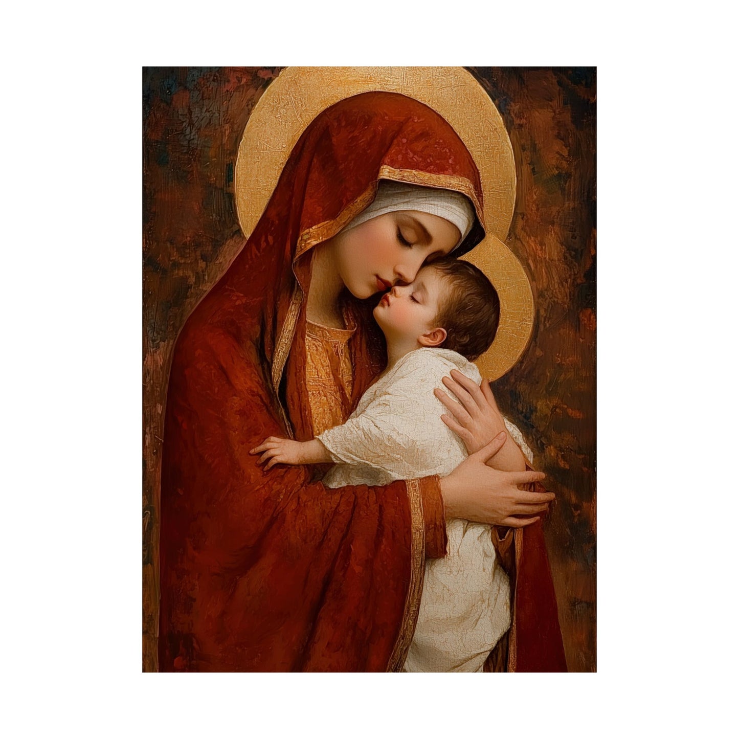 Our Lady of Tenderness - Mother Mary and the Christ Child - Marian Art - Sanctified Souls Print - Multiple Sizes - Premium Vertical Posters