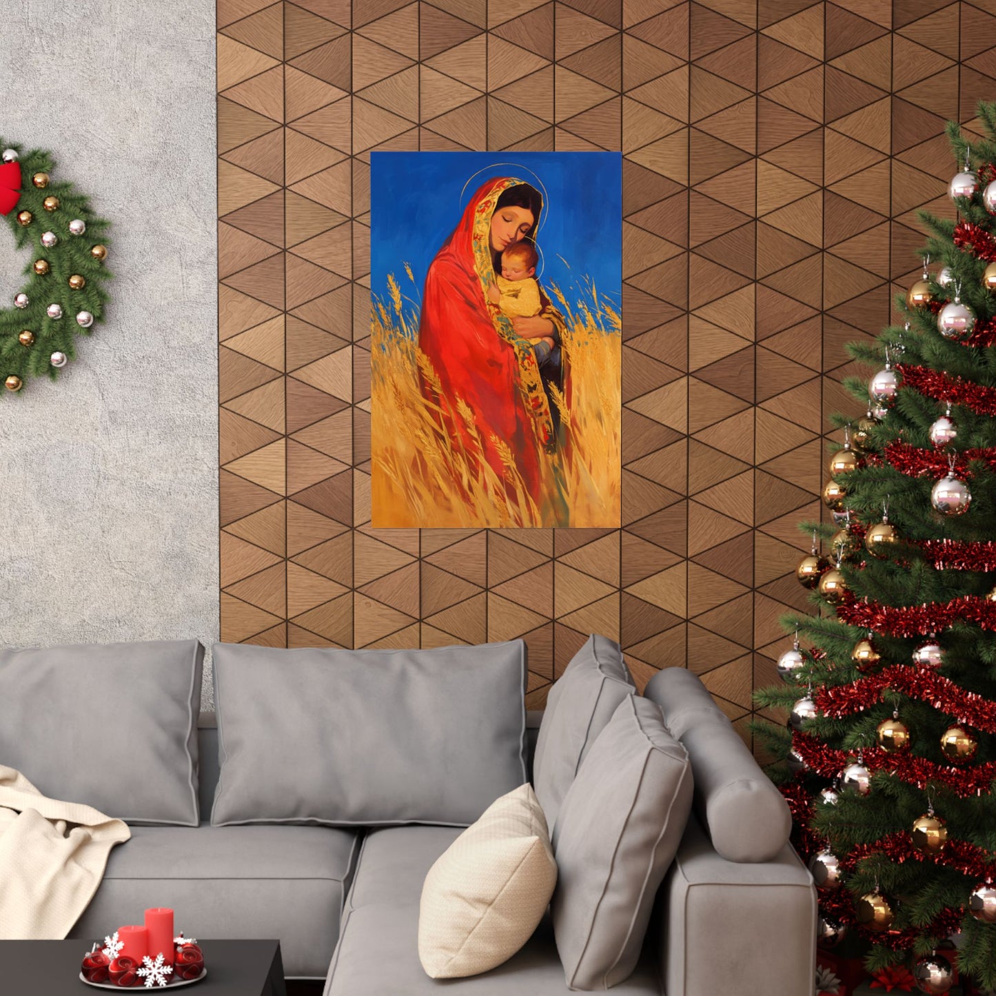 Our Lady of the Harvest - Sanctified Souls Print - Multiple Sizes - Premium Posters - Catholic Art - Christian Home