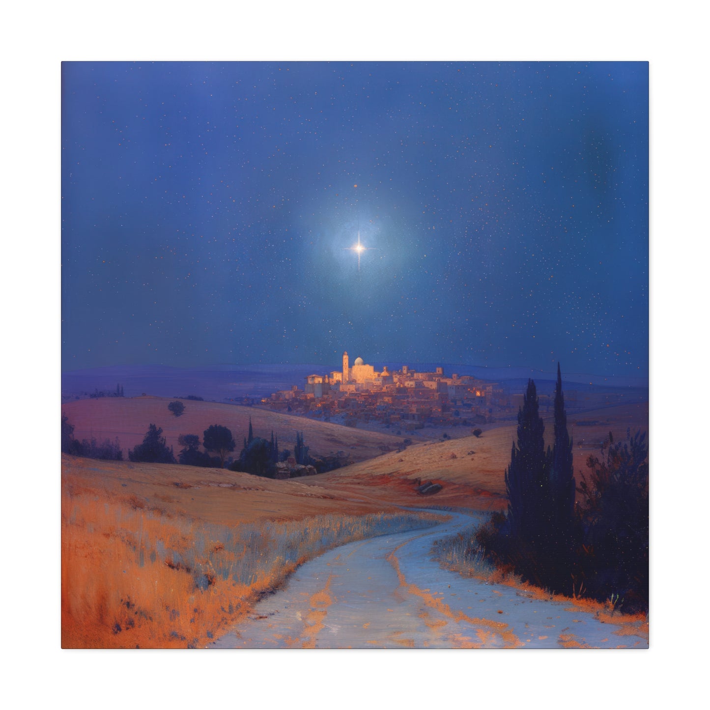 Bethlehem Wrapped in the Light of His Coming - Gallery Wrapped Canvas - Print - Religious Art for your Home - Catholic