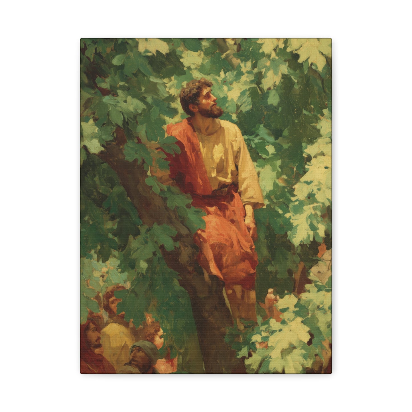 Zacchaeus - Gallery Wrapped Canvas - Print - Religious Art for your Home - Catholic Art Print