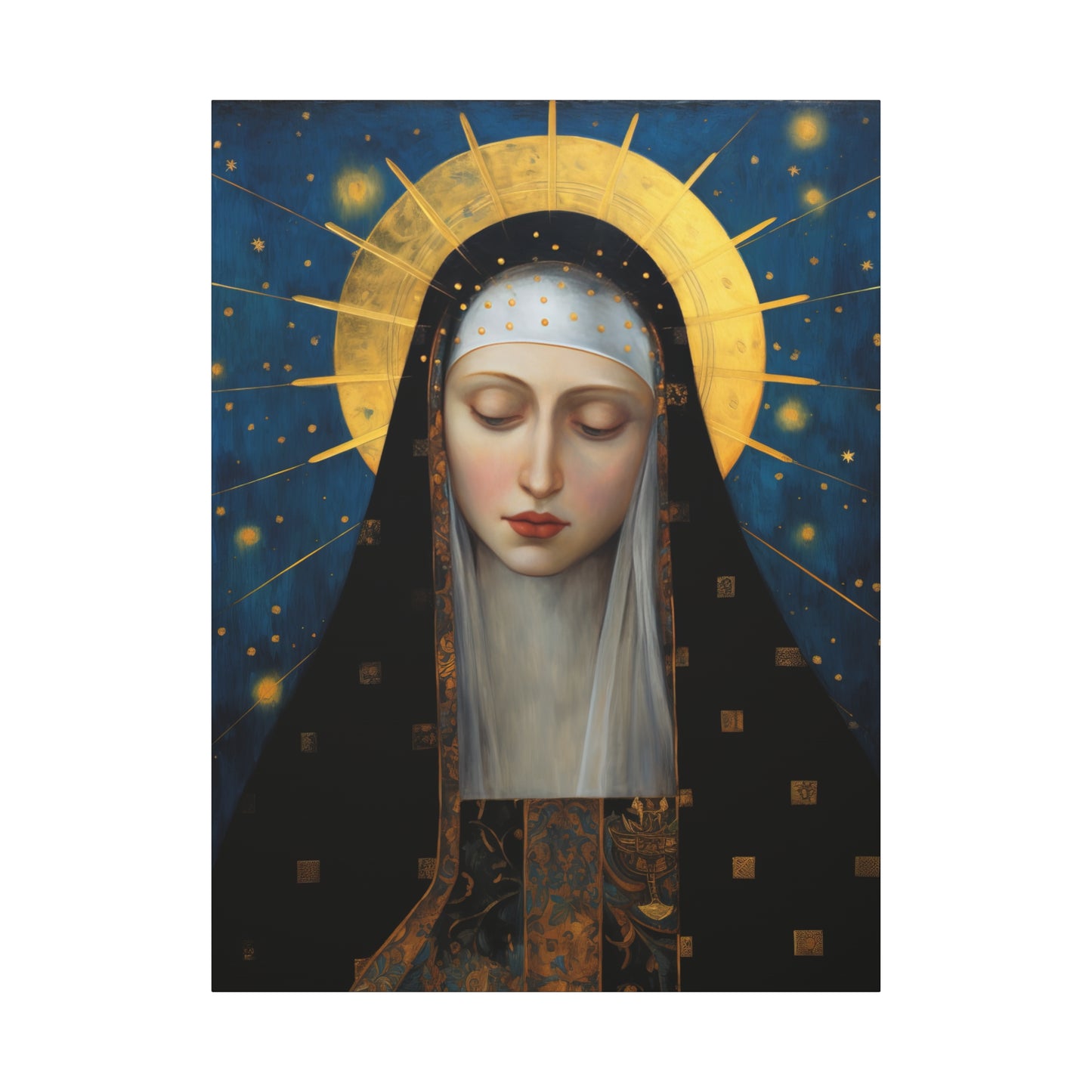 Saint Brigid of Sweden Canvas Print - Multiple Sizes - Catholic Home art - Museum Wrapped Canvas - Sanctified Souls Print