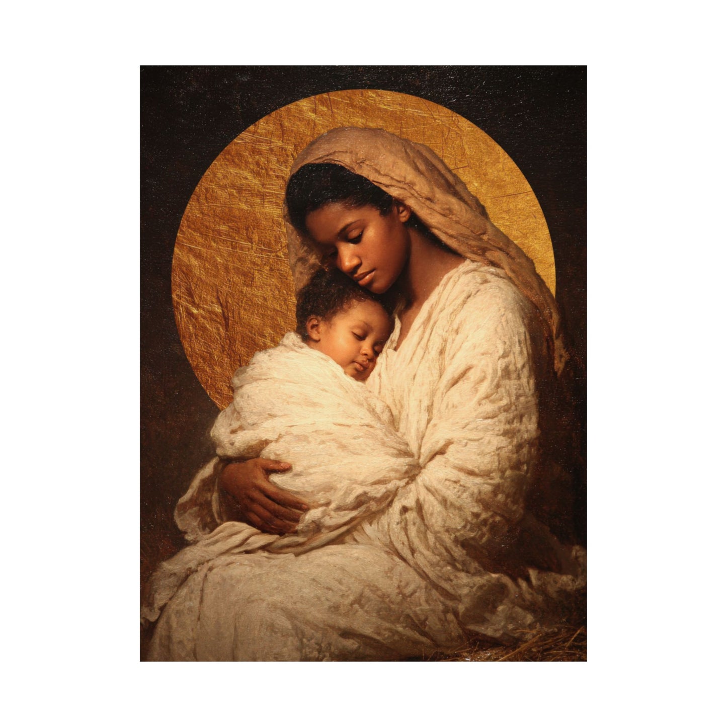 Our Lady of the Manger - Mother Mary and the Christ Child - Sanctified Souls Print - Multiple Sizes - Premium Matte Vertical Posters