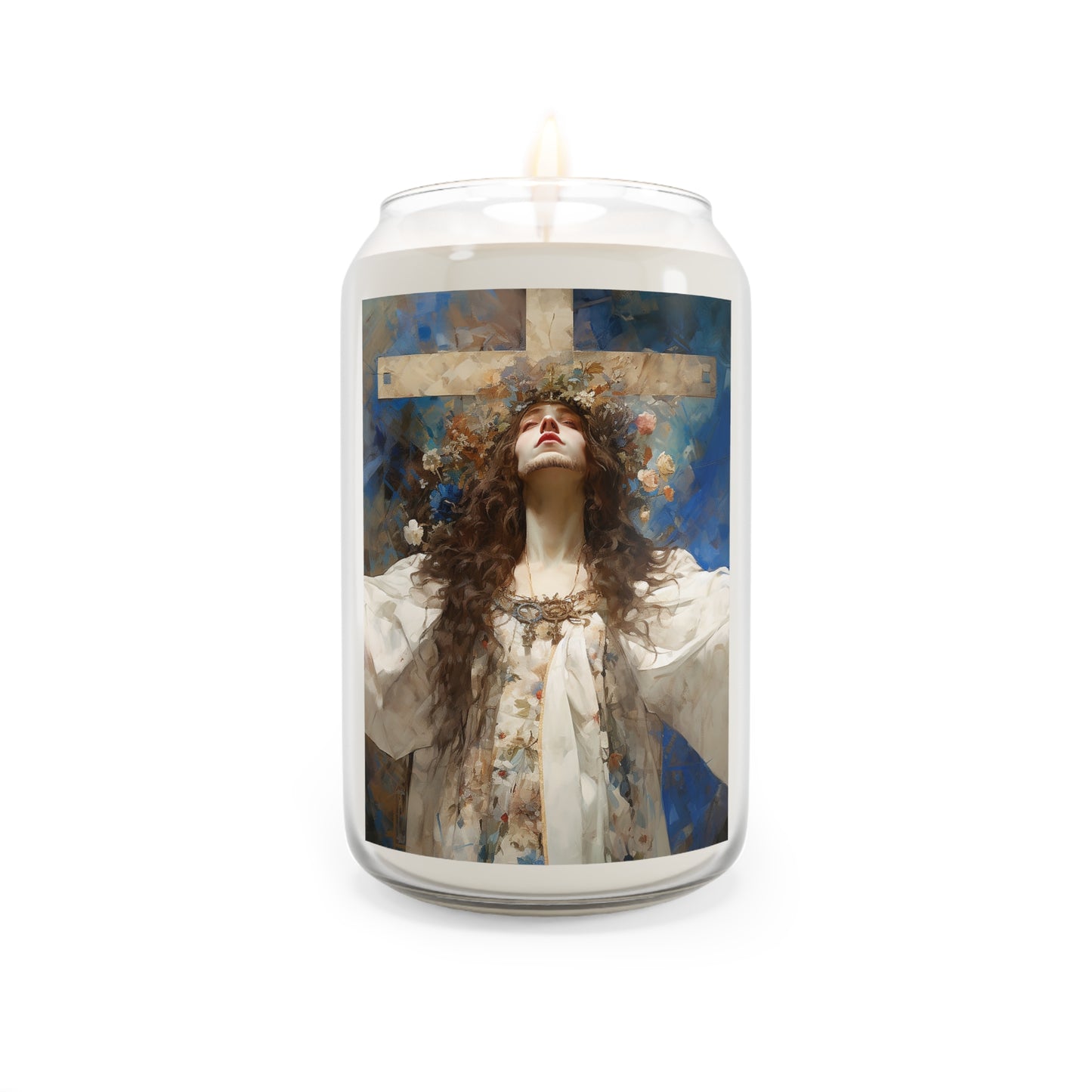 Saint Wilgefortis  - Scented Prayer Candle, 13.75oz - Tall Size - Religious Prayer Candle - Catholic Art - The Bearded Virgin Martyr