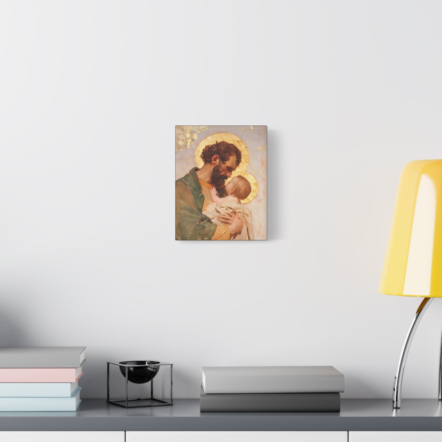Saint Joseph, Pillar of the Holy Family - Museum Wrapped Canvas - Print - Religious Art for your Home - Christian print - Prayer Room