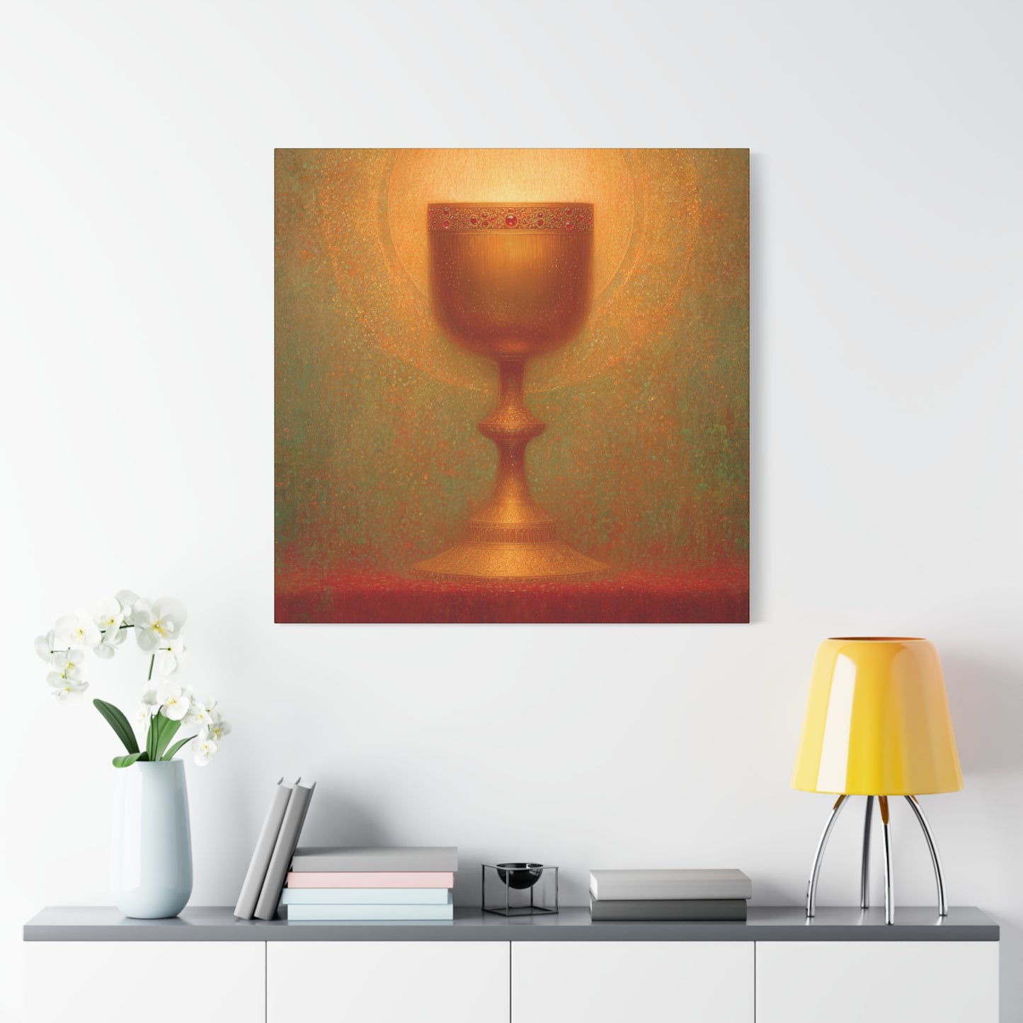 Chalice of the Lamb, Light of the World - The Holy Grail - Gallery Wrapped Canvas - Print - Religious Art for your Home - Catholic Art