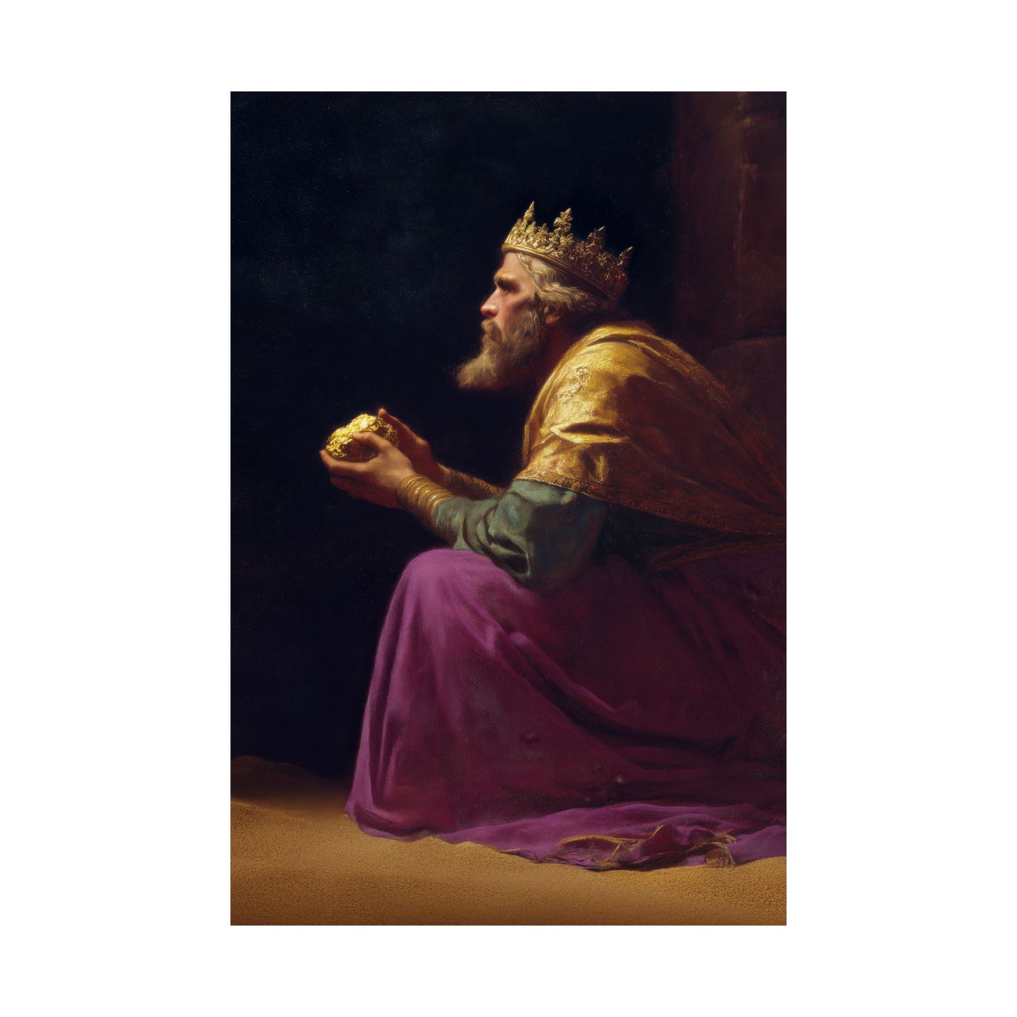 Melchior and the Gift Fit for a King - 3 Wise Men - Sanctified Souls Print - Multiple Sizes - Premium Matte Vertical Posters