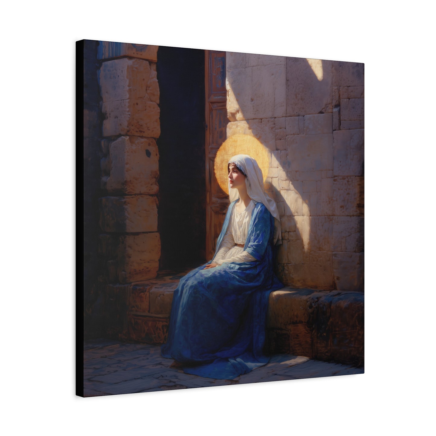 The Quiet Fiat That Split the Darkness, Mary's Yes - Gallery Wrapped Canvas - Print - Religious Art for your Home - Catholic Art