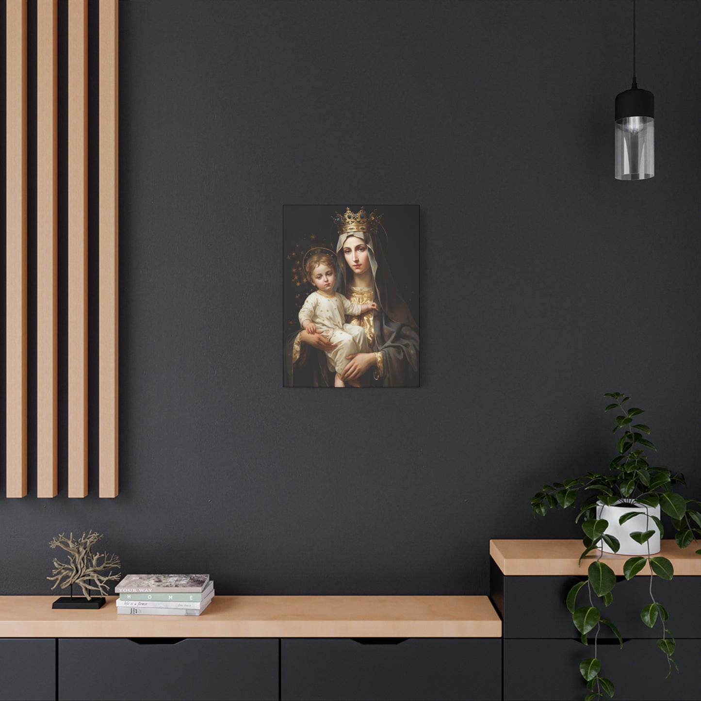 Our Lady of Mount Carmel - Museum Wrapped Canvas - Sanctified Souls Print - Mary the Blessed Virgin