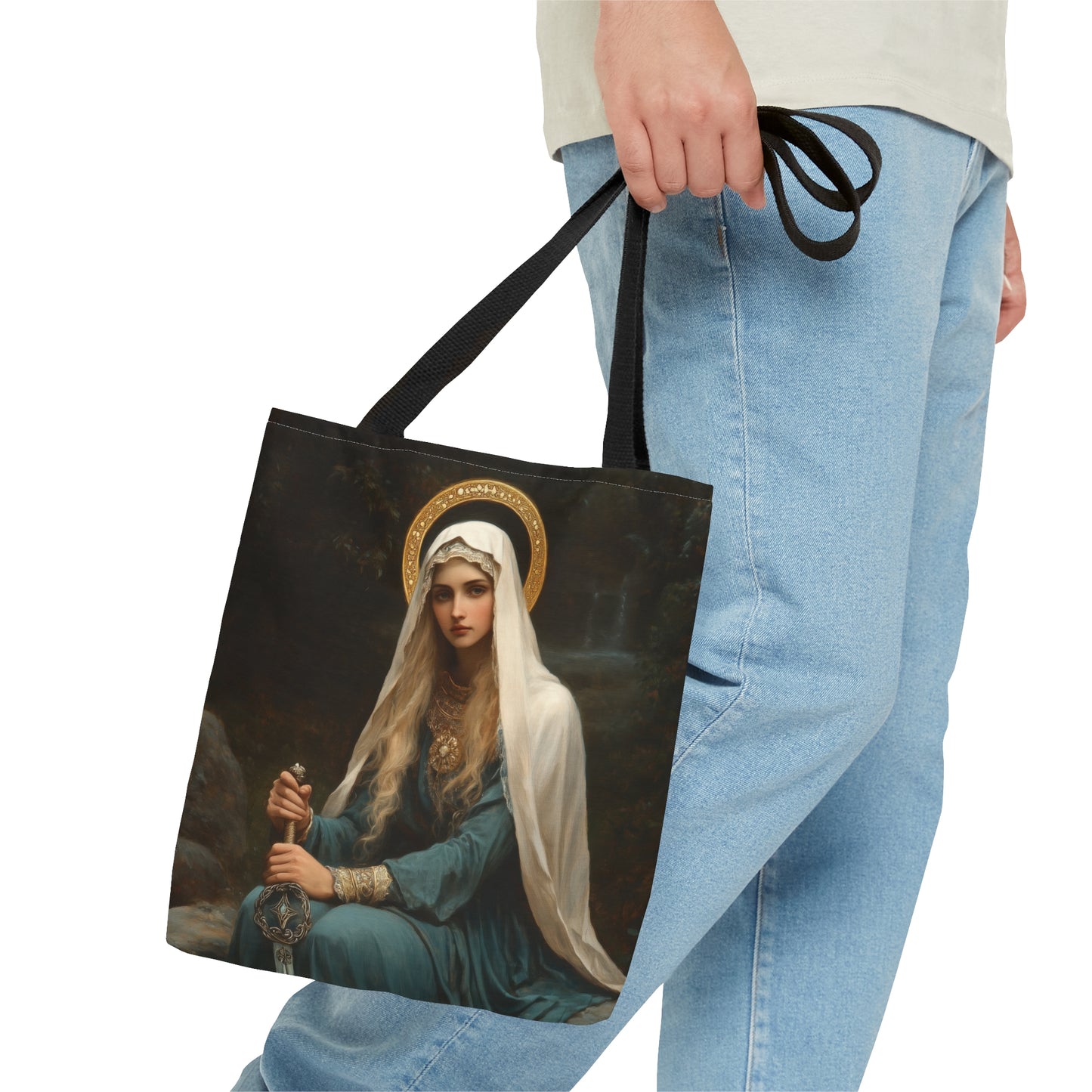 Saint Winifred Tote Bag - Large Medium Small Faith Art Bag - Catholic Faith Purse - Religious - Prayer Bag - Devotional Purse