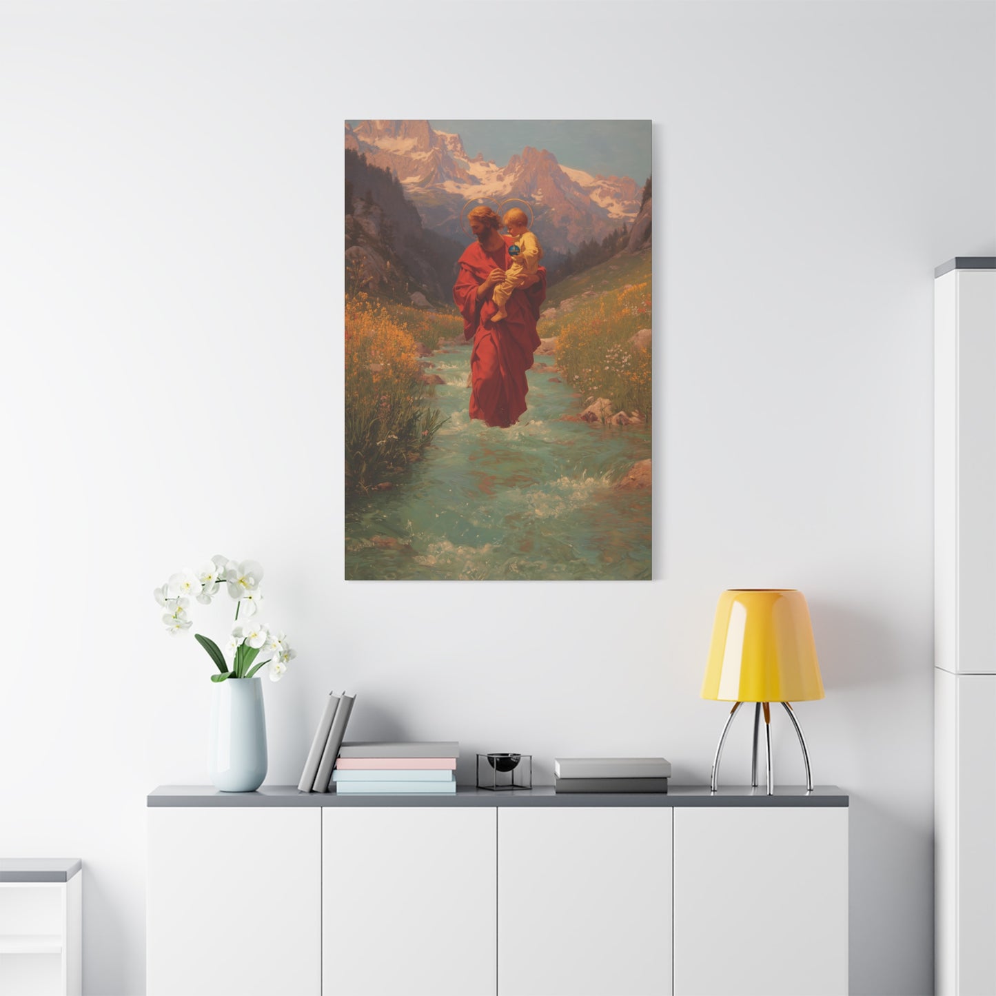 Saint Christopher  - Museum Wrapped Canvas - Sanctified Souls Print - Religious Art for your Home
