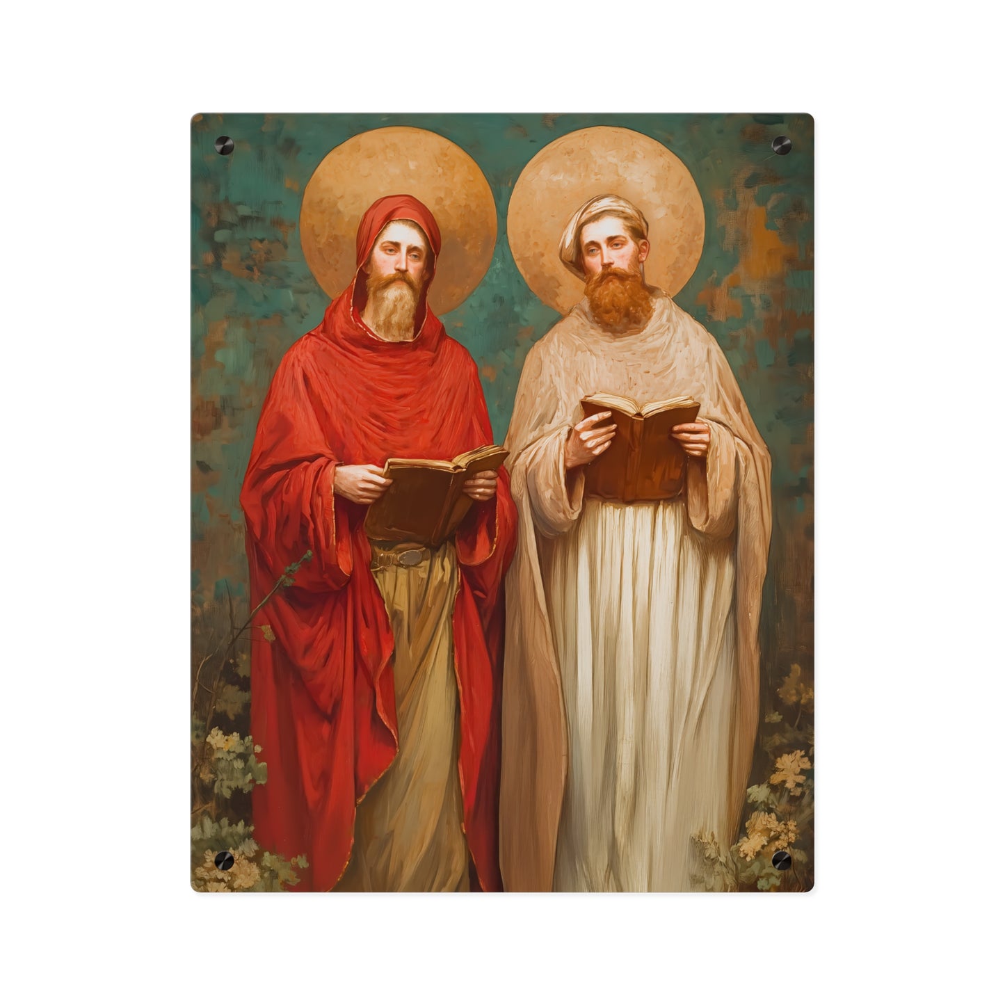 Saints Cosmas and Damian Wall Art Panel - Ready to Hang Acrylic Print - Catholic Saint Art - Patron Saint Print - Martyr Art