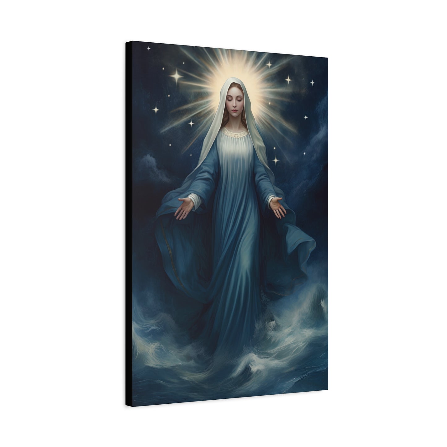 Our Lady Star of the Sea Canvas Print - Multiple Sizes - Catholic Home art - Museum Wrapped Canvas - Stella Maris