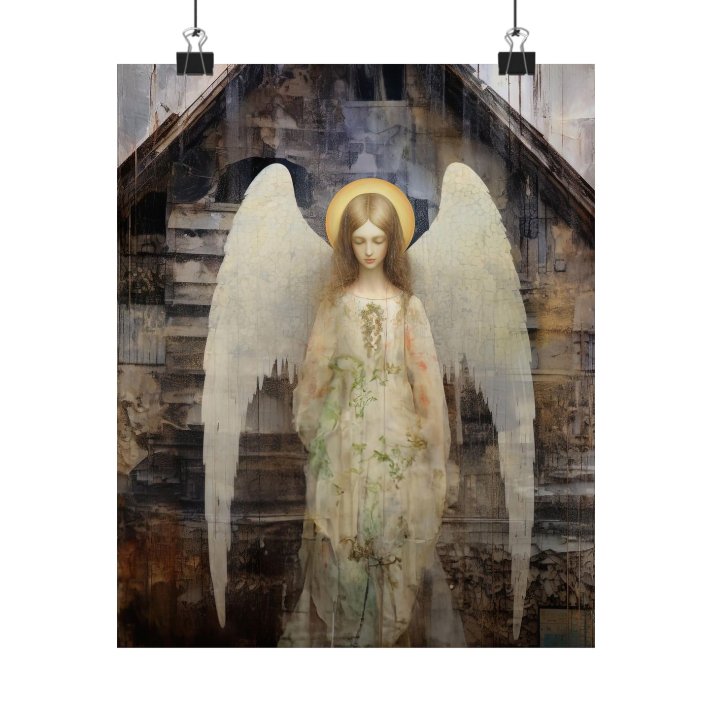 The Unseen Protector - Sanctified Souls Print - Multiple Sizes - Premium Matte Vertical Poster - Guardian Angel