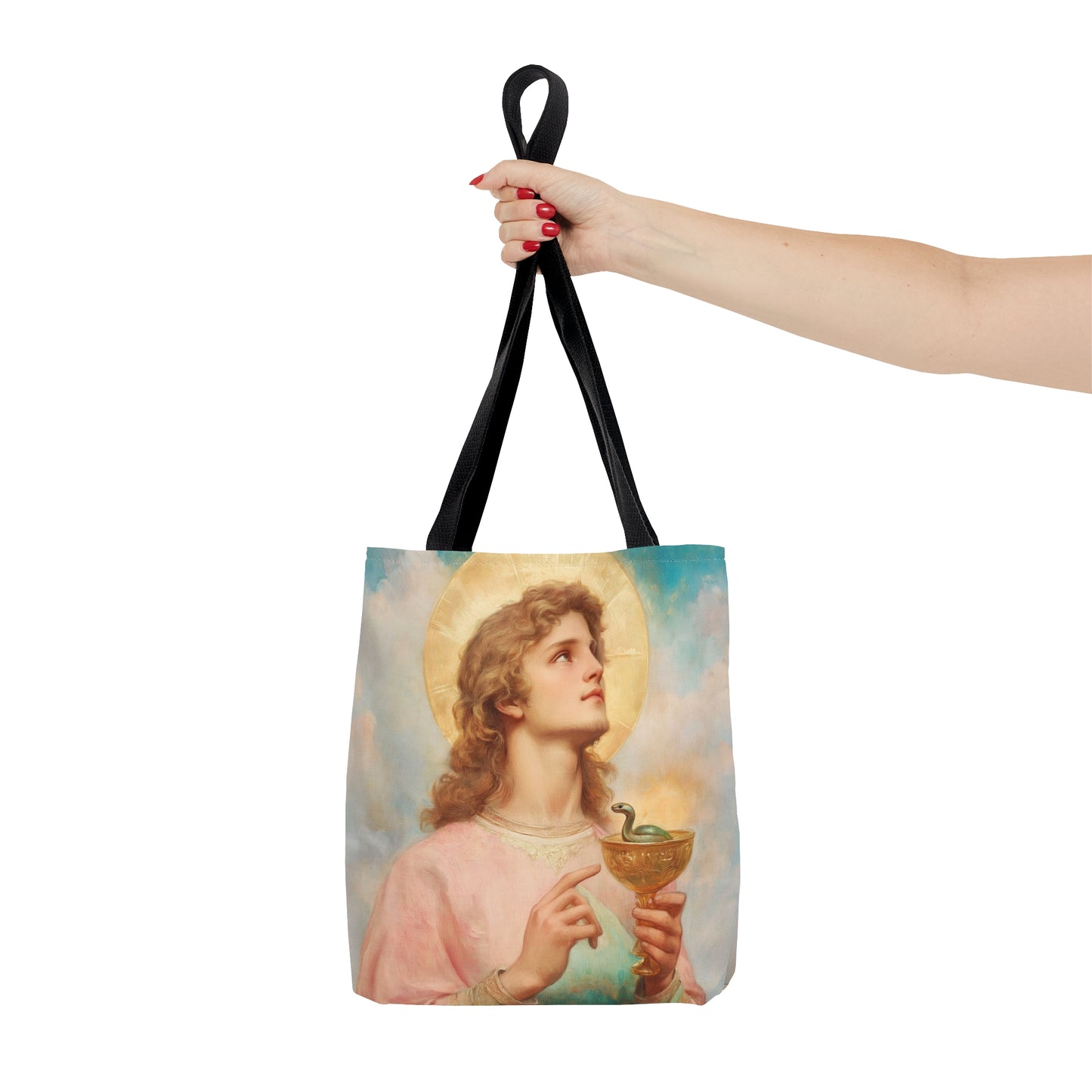 Saint John the Apostle Tote Bag - Large Medium Small Faith Art Bag - Re usable Tote Purse - Double Sided - Catholic Art Bag