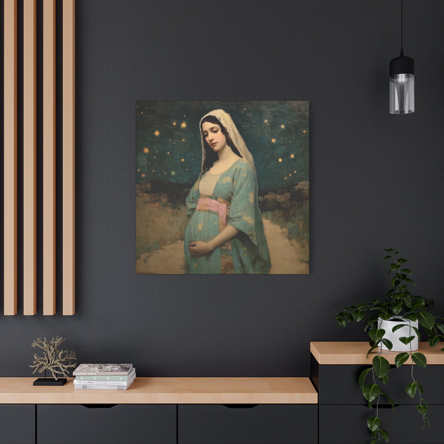 Our Lady of 'O' - Our Lady of Expectation - Mother Mary - Marian Art - Gallery Wrapped Canvas - Print - Catholic Art Print